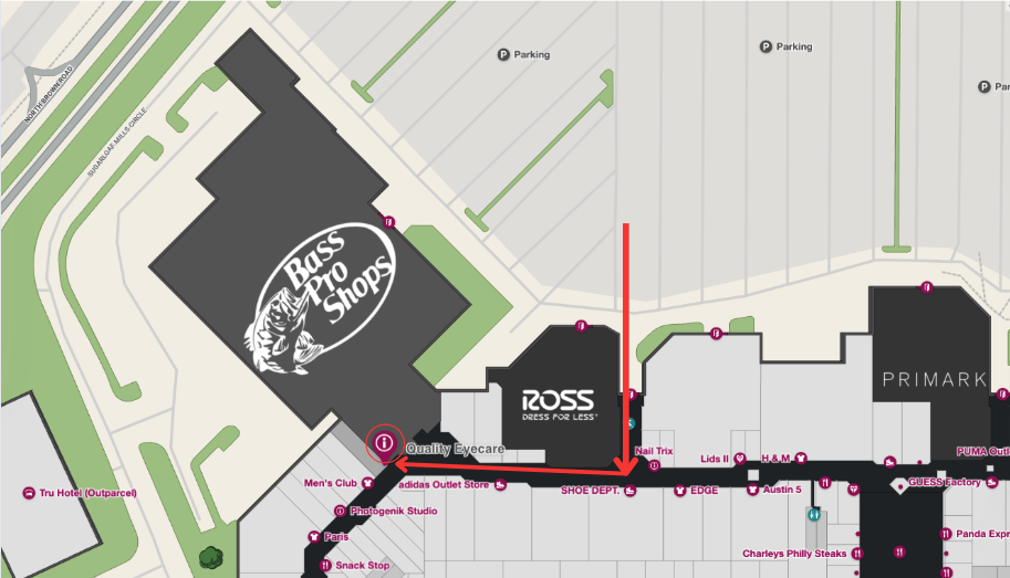 Sugarloaf mills Mall parking Lot near Ross entrance to quality Inn Duluth Lawrenceville