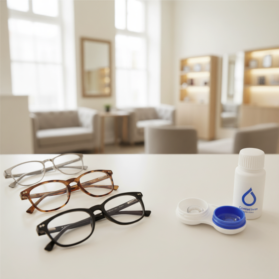 Includes "eyeglasses," "contact lenses," "optical clinic," "eye care," "Duluth," "Lawrenceville."